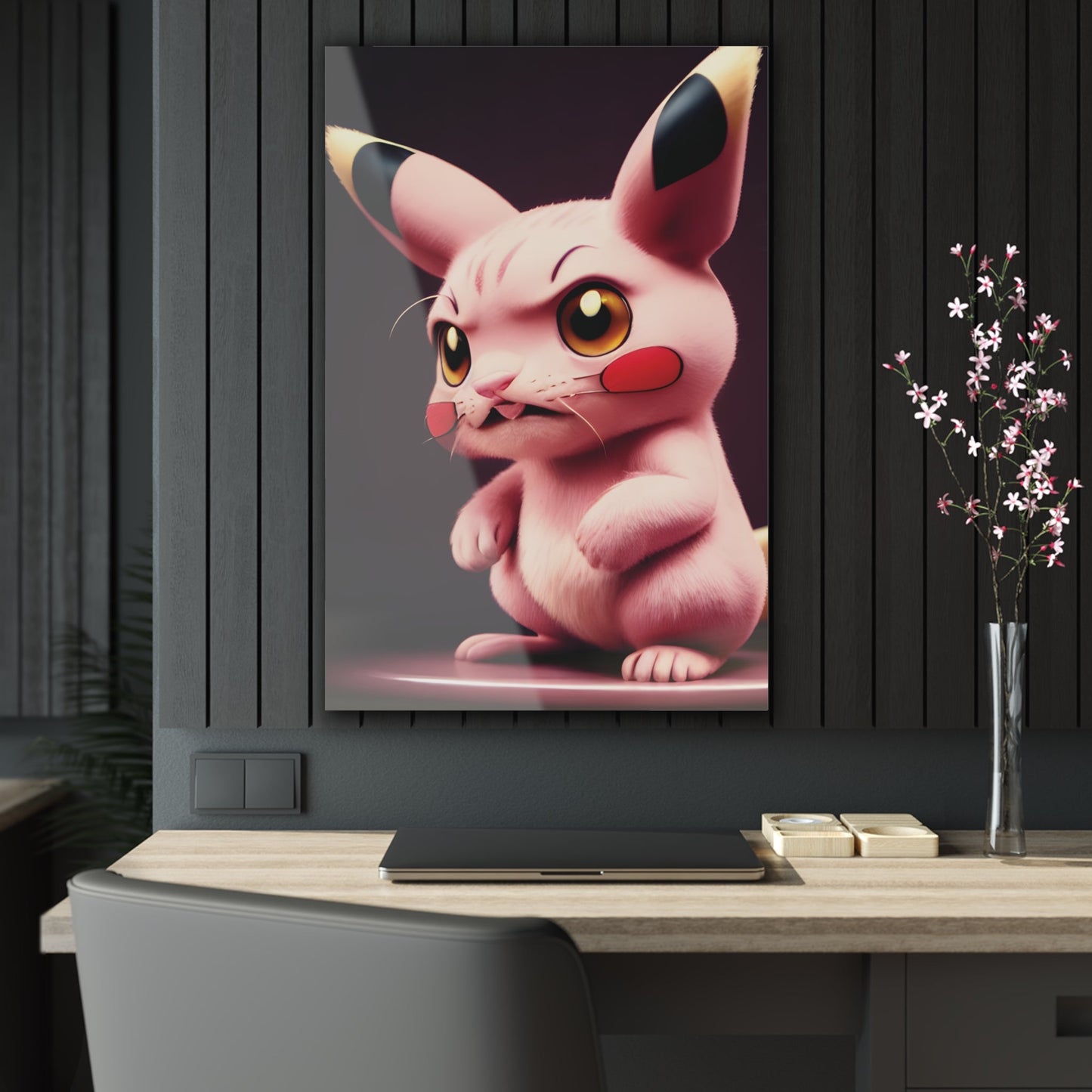 Pink Panchu Acrylic Prints - Pokestalgia LLC