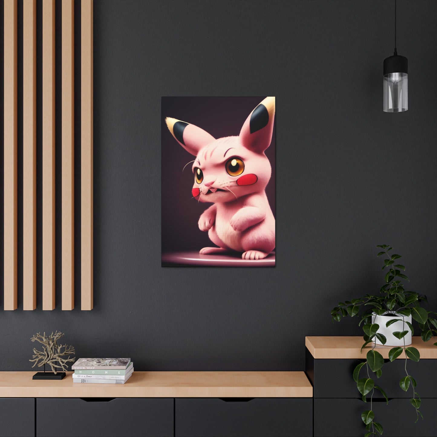 Pink Panchu Canvas - Pokestalgia LLC