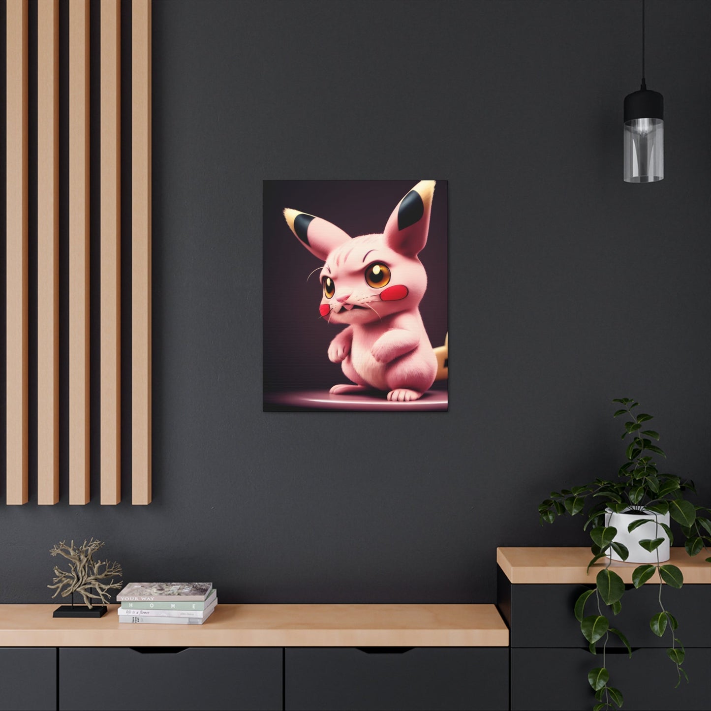 Pink Panchu Canvas - Pokestalgia LLC