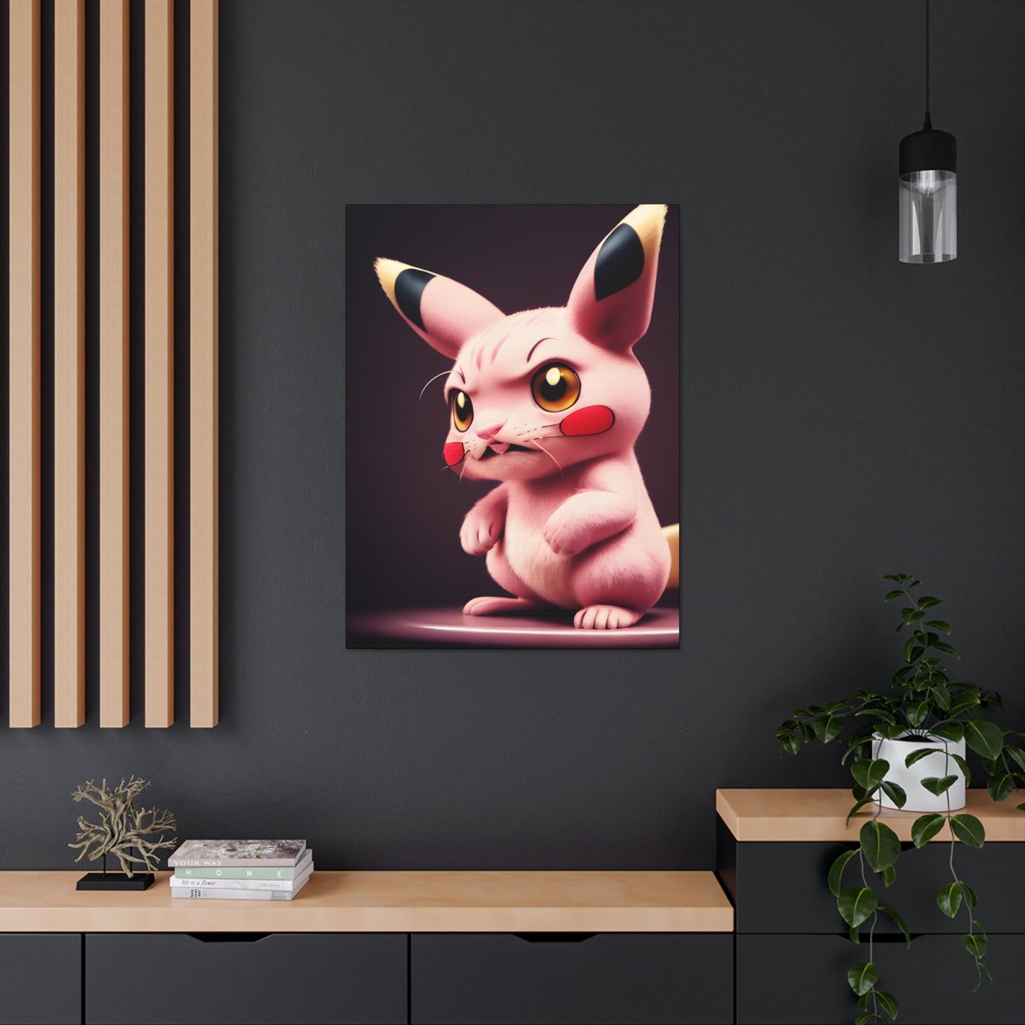 Pink Panchu Canvas - Pokestalgia LLC