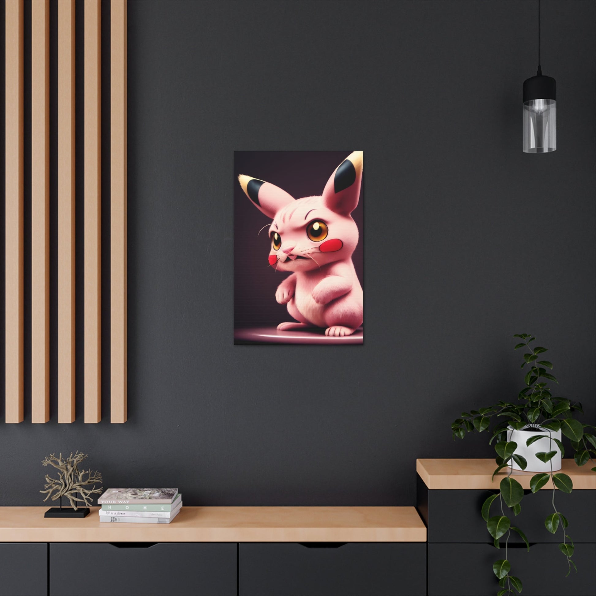 Pink Panchu Canvas - Pokestalgia LLC