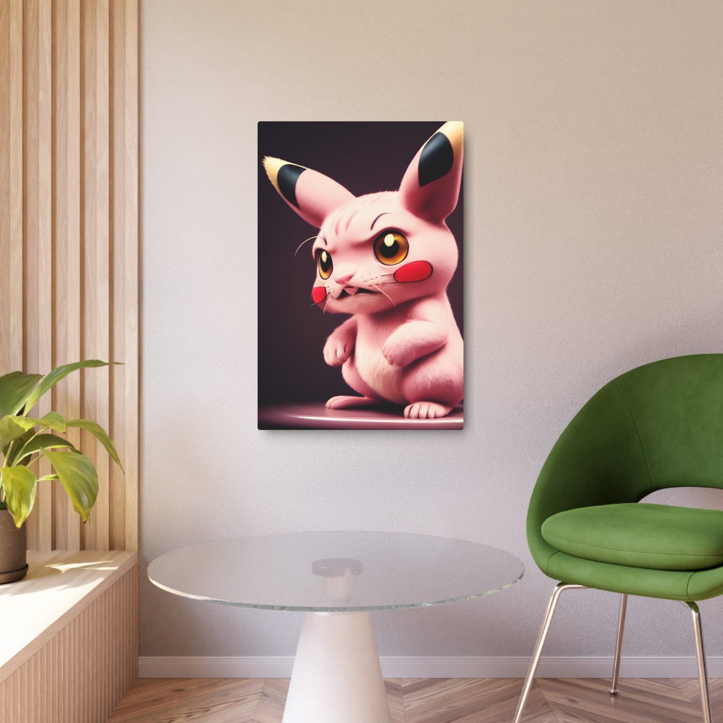 Pink Panchu Metal Art Sign - Pokestalgia LLC