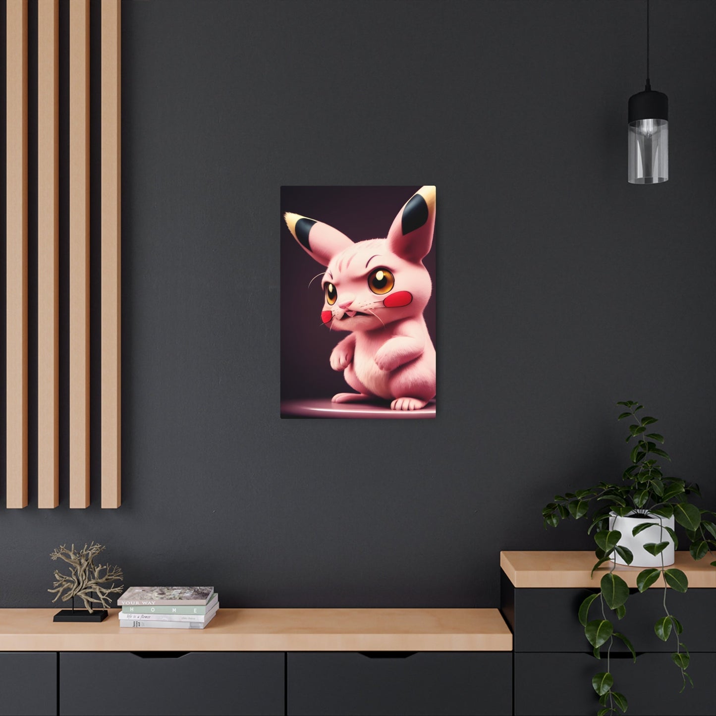 Pink Panchu Metal Art Sign - Pokestalgia LLC