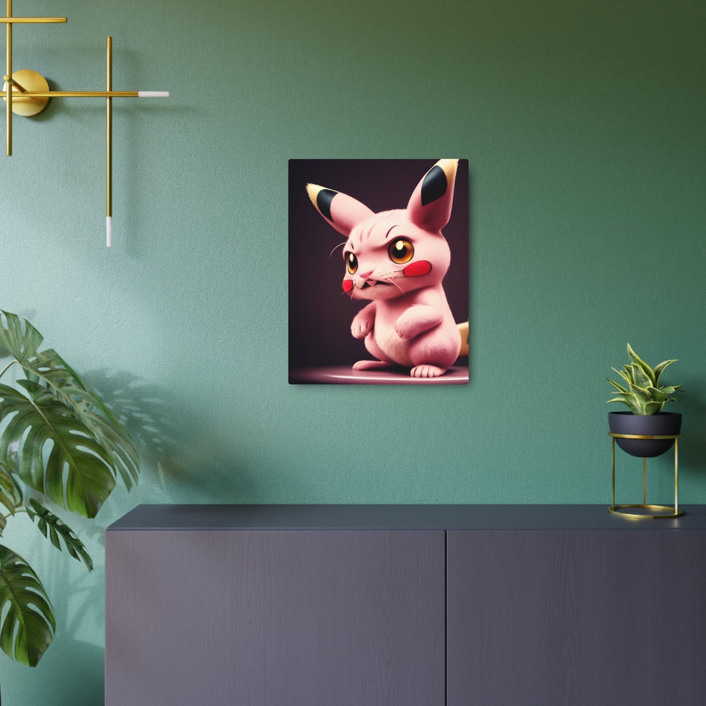 Pink Panchu Metal Art Sign - Pokestalgia LLC