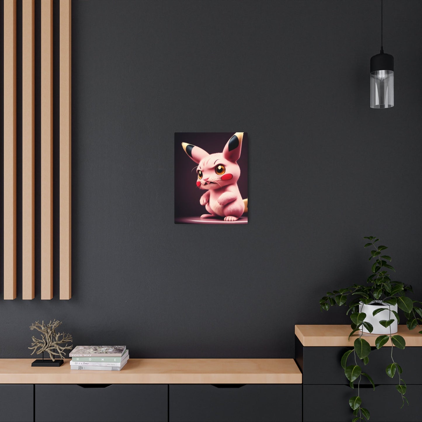 Pink Panchu Metal Art Sign - Pokestalgia LLC