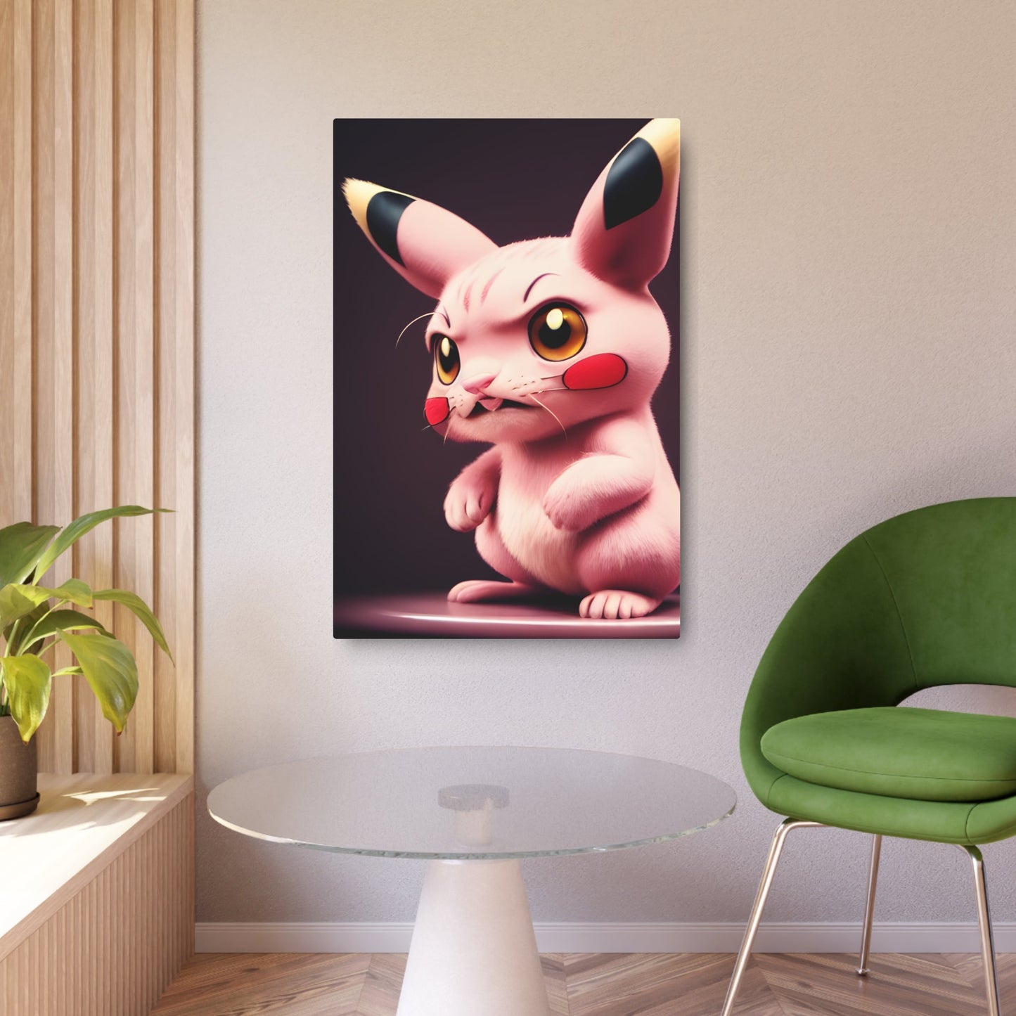 Pink Panchu Metal Art Sign - Pokestalgia LLC