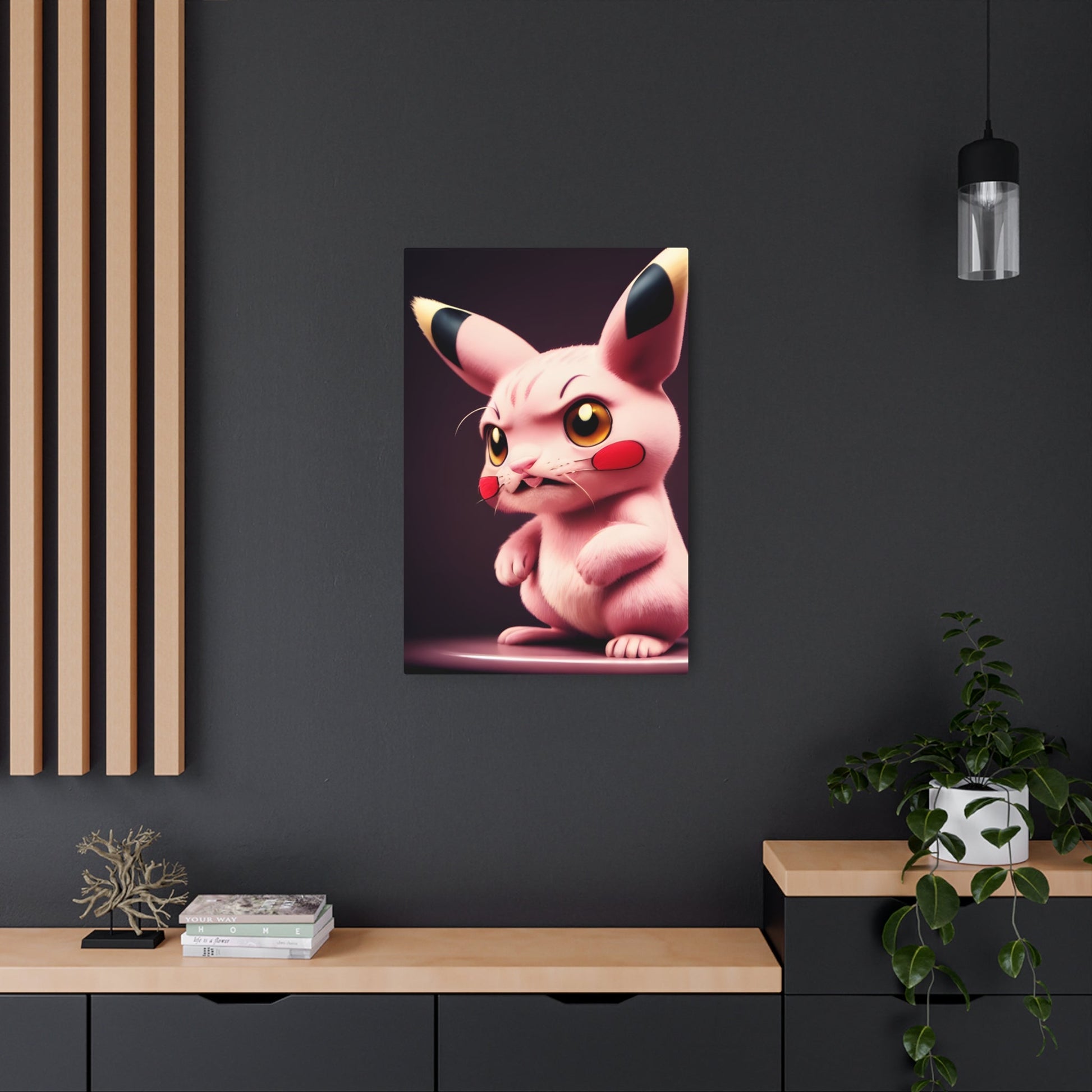 Pink Panchu Metal Art Sign - Pokestalgia LLC