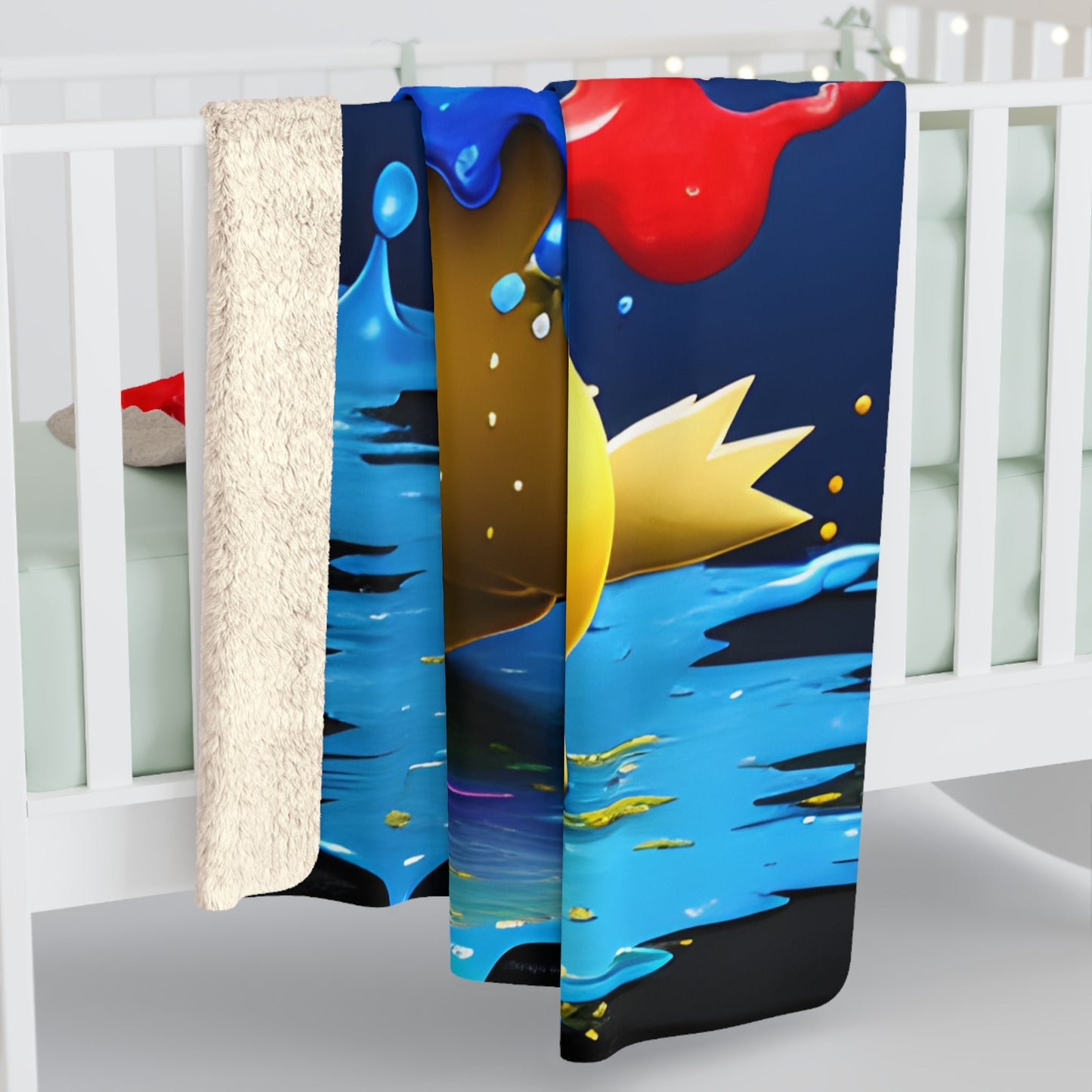 Prismatic Deluge Sherpa Fleece Blanket - Pokestalgia LLC