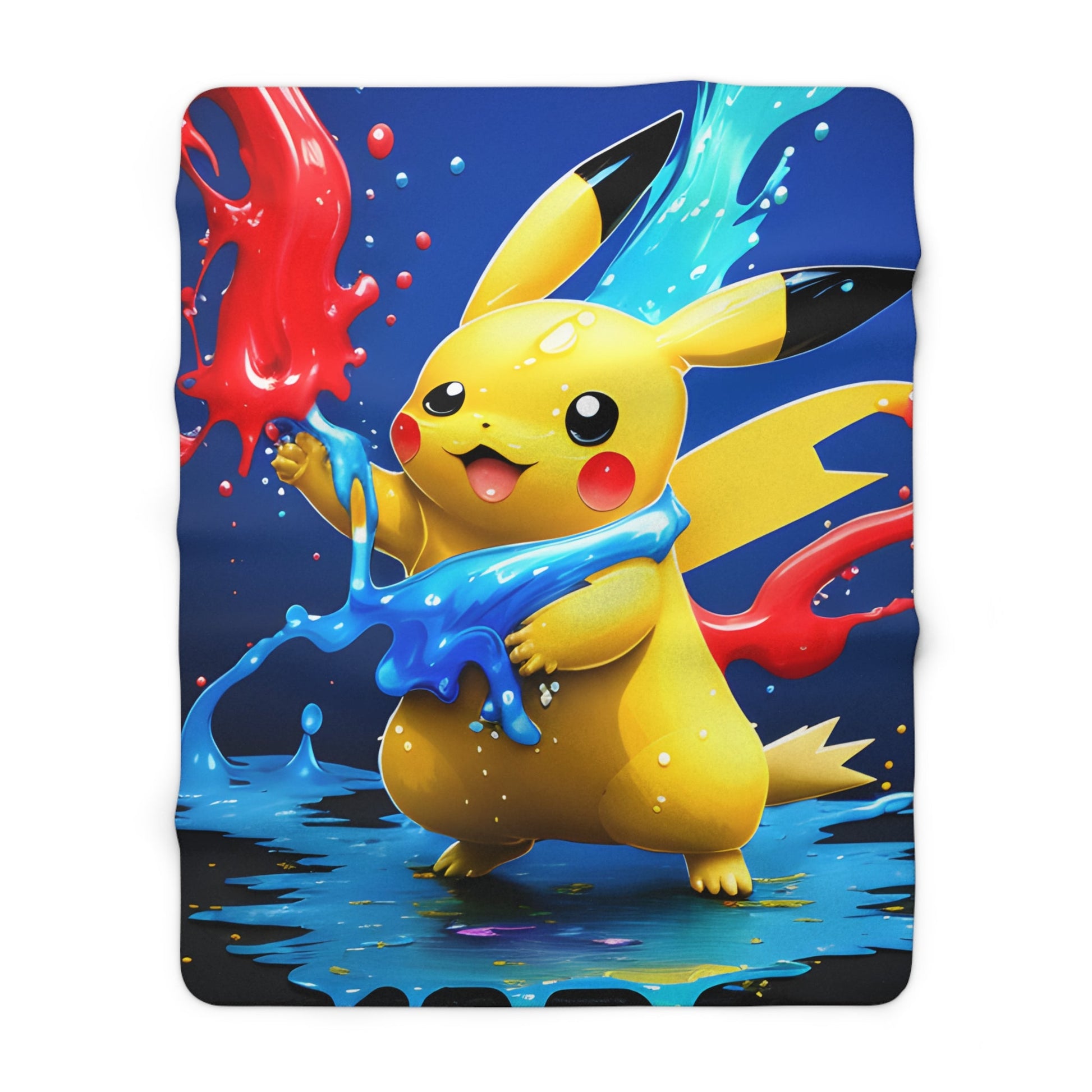 Prismatic Deluge Sherpa Fleece Blanket - Pokestalgia LLC