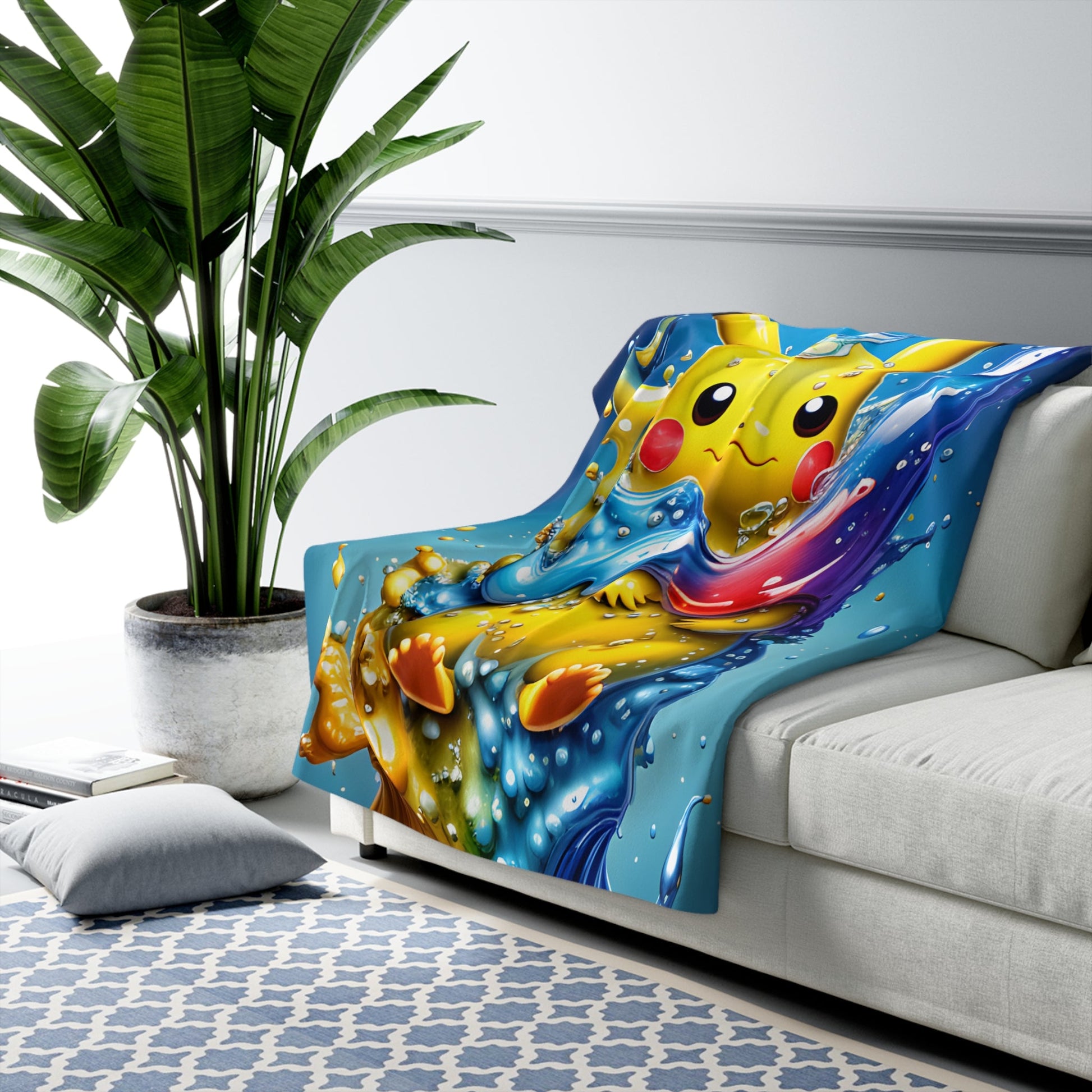 Spectral Surf Sherpa Fleece Blanket - Pokestalgia LLC