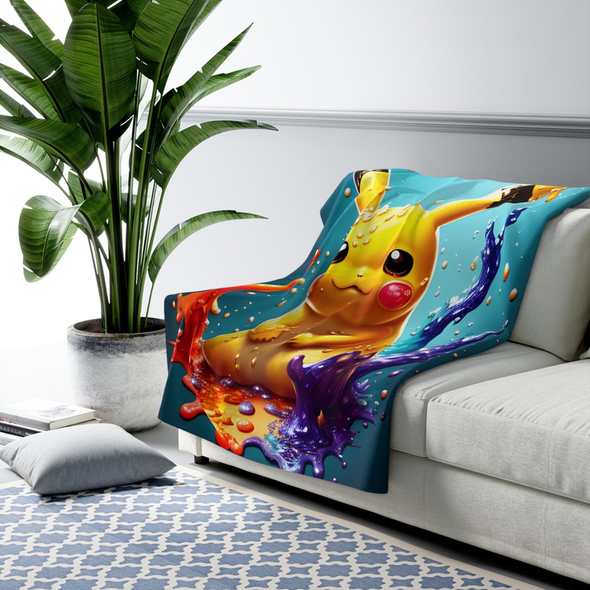 Splendorous Spatter Sherpa Fleece Blanket - Pokestalgia LLC