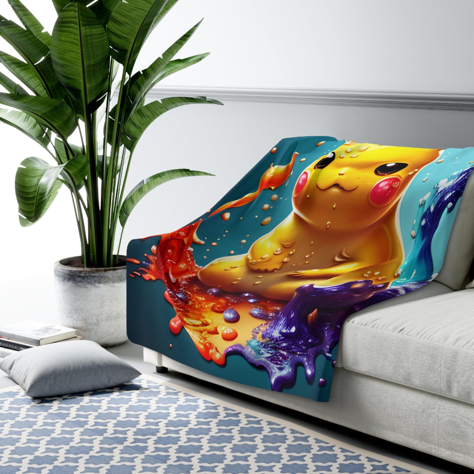 Splendorous Spatter Sherpa Fleece Blanket - Pokestalgia LLC