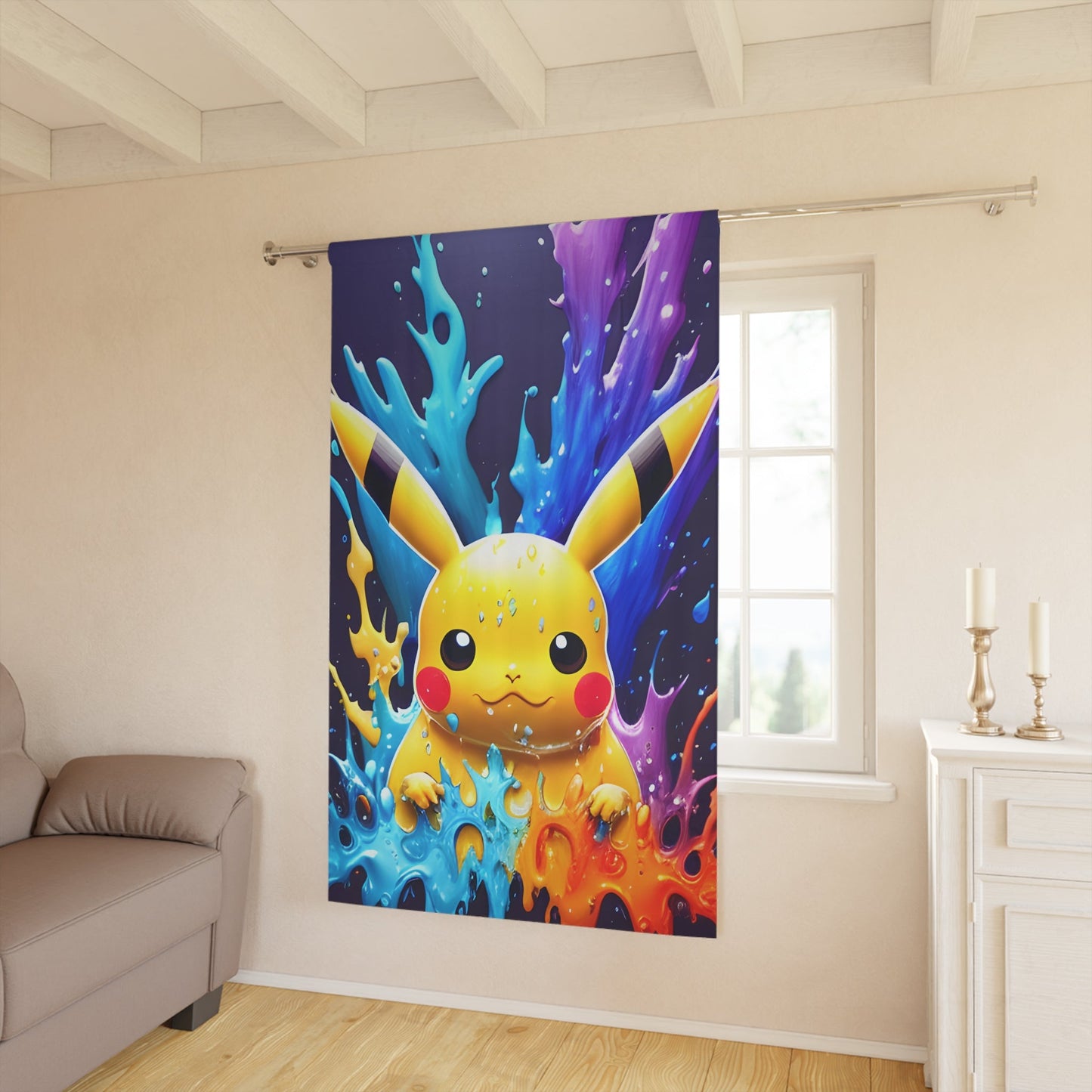 Turquoise Tsunami Blackout Curtain - Pokestalgia LLC