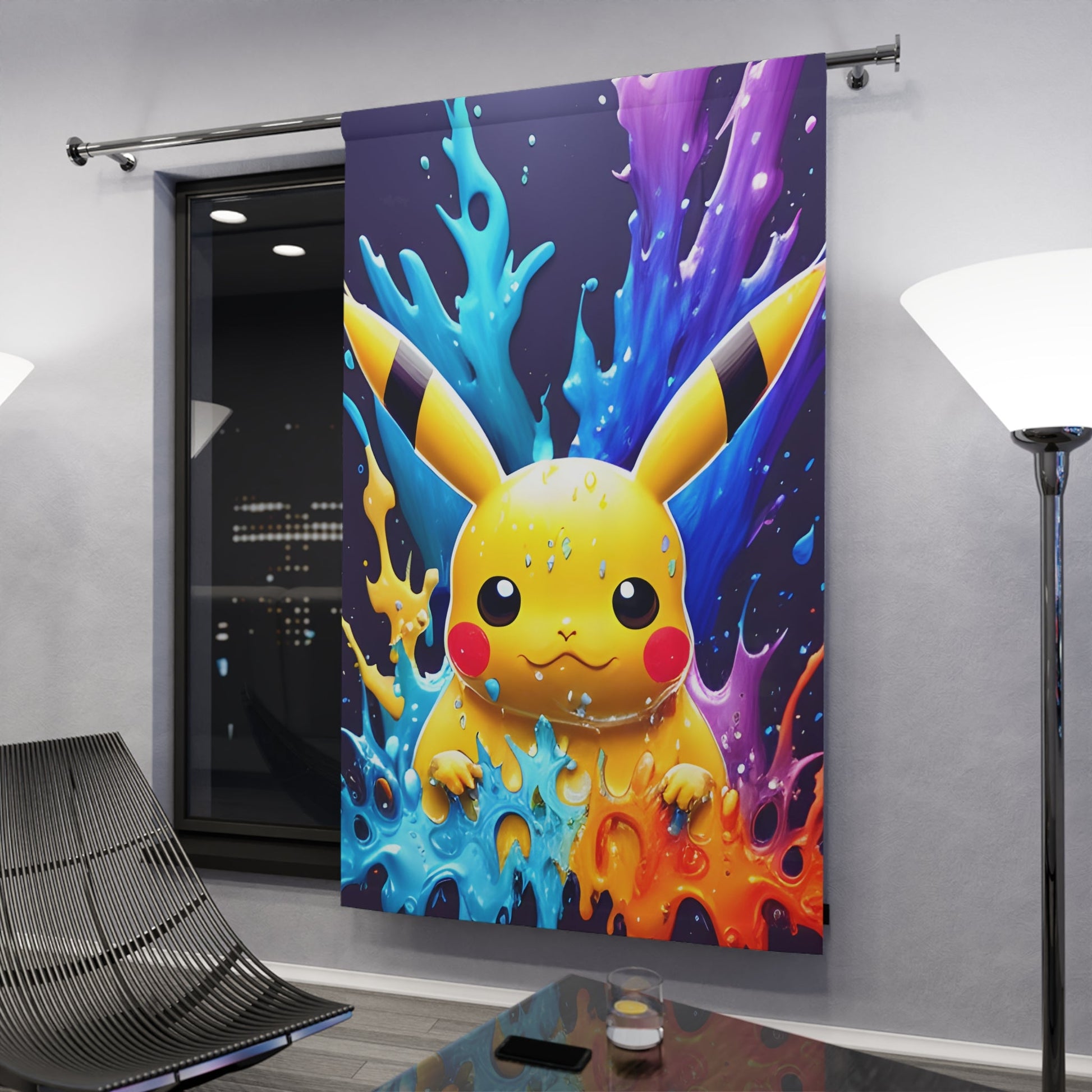 Turquoise Tsunami Blackout Curtain - Pokestalgia LLC