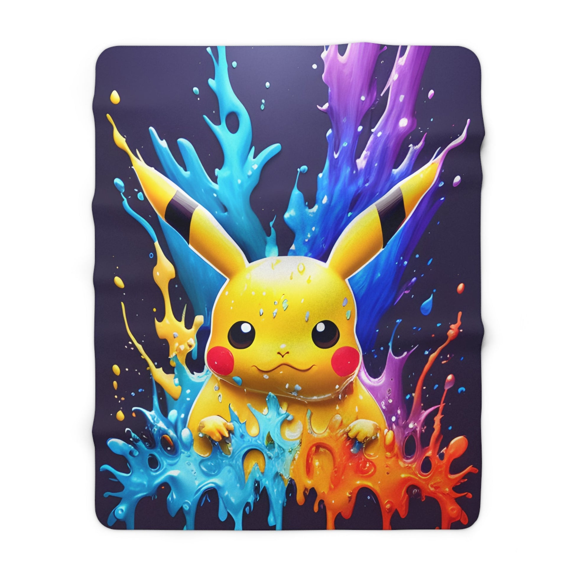 Turquoise Tsunami Sherpa Fleece Blanket - Pokestalgia LLC