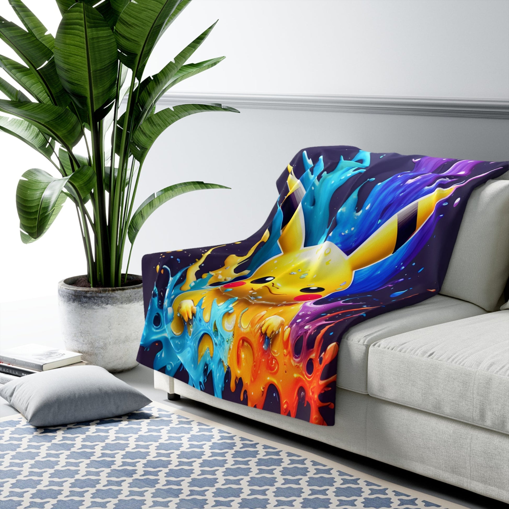 Turquoise Tsunami Sherpa Fleece Blanket - Pokestalgia LLC